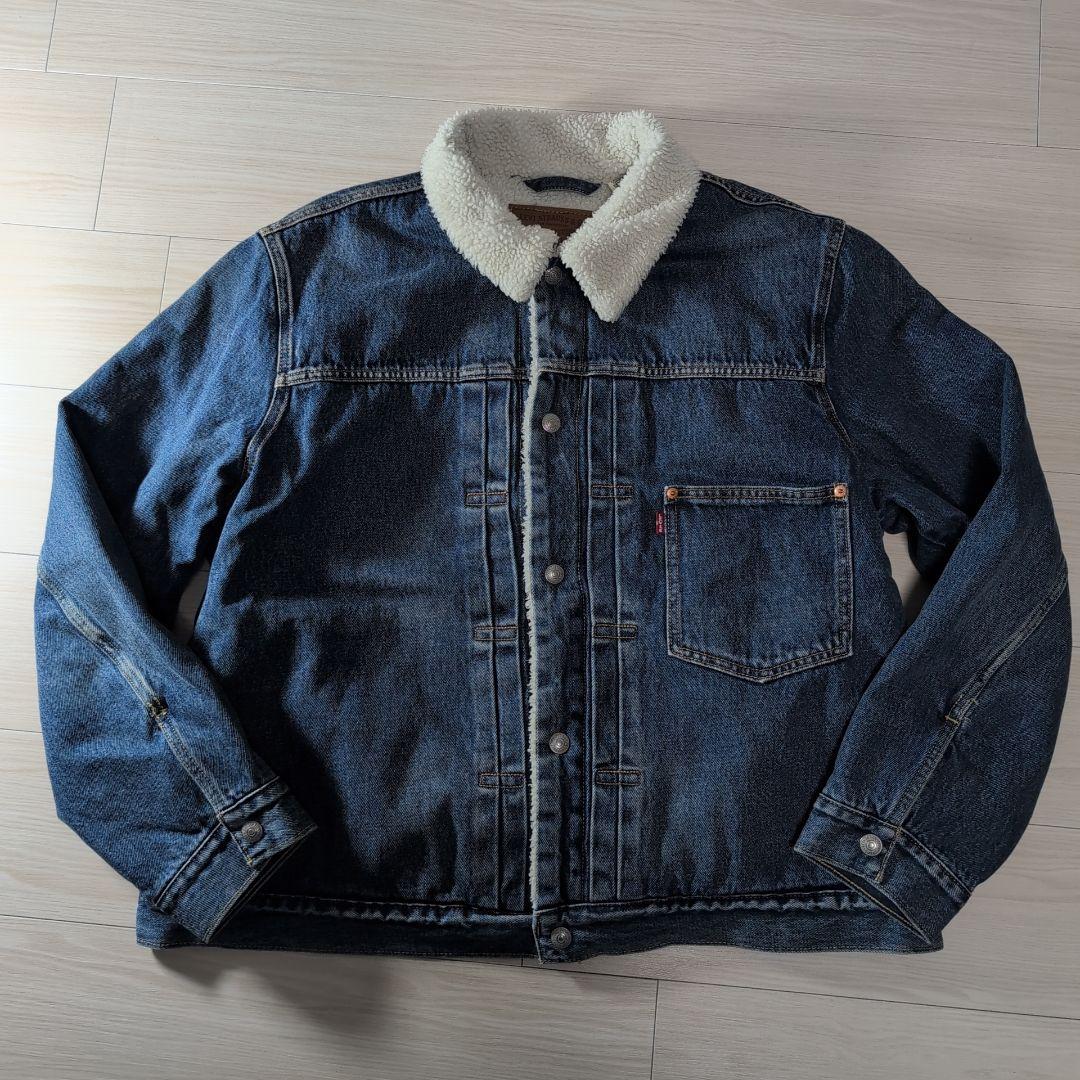 Levi's 裏ボア ダークブルーデニムジャケット 1st シンチバック