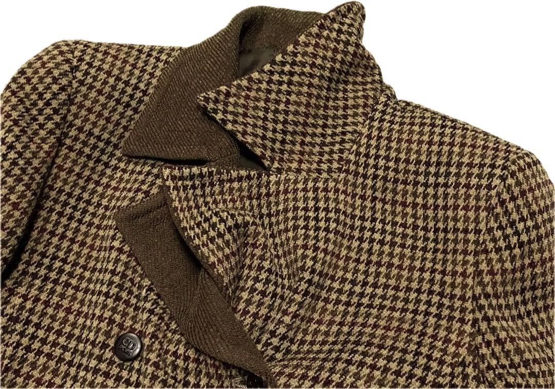 90s クリスチャンディオール/英国風/ウール チェック ツイードジャケット L