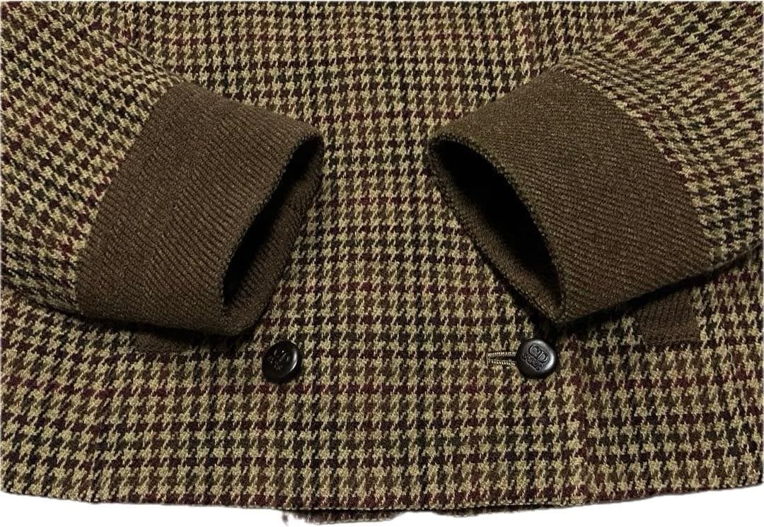 90s クリスチャンディオール/英国風/ウール チェック ツイードジャケット L