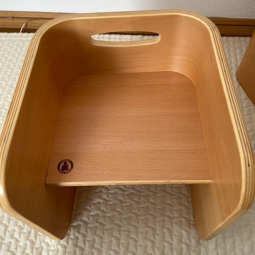 ＊美品＊HOPPL ホップル コロコロチェア 木製 キッズチェア 2脚セット