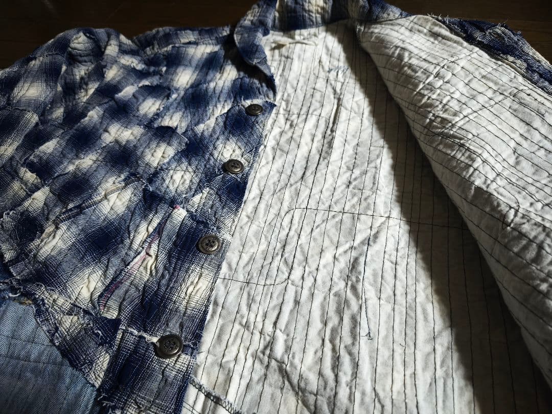 GREG LAUREN 再構築　ドッキング　チェックシャツジャケット　サイズ2