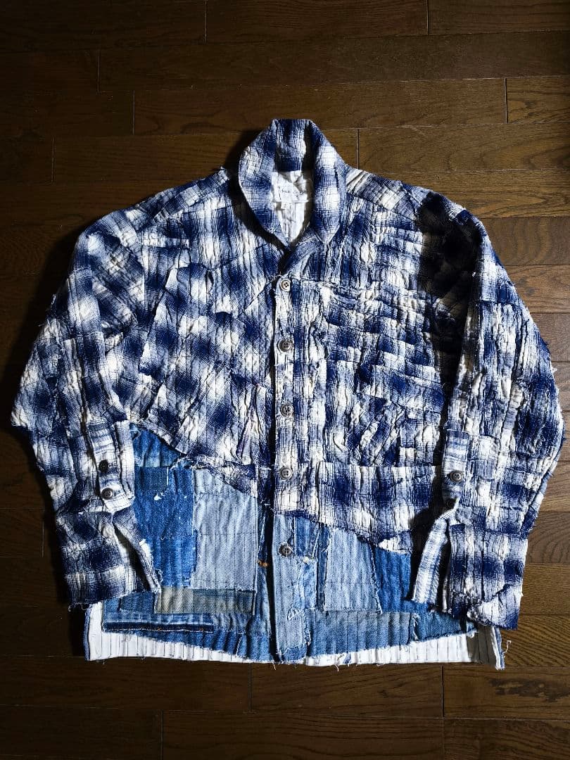 GREG LAUREN 再構築　ドッキング　チェックシャツジャケット　サイズ2