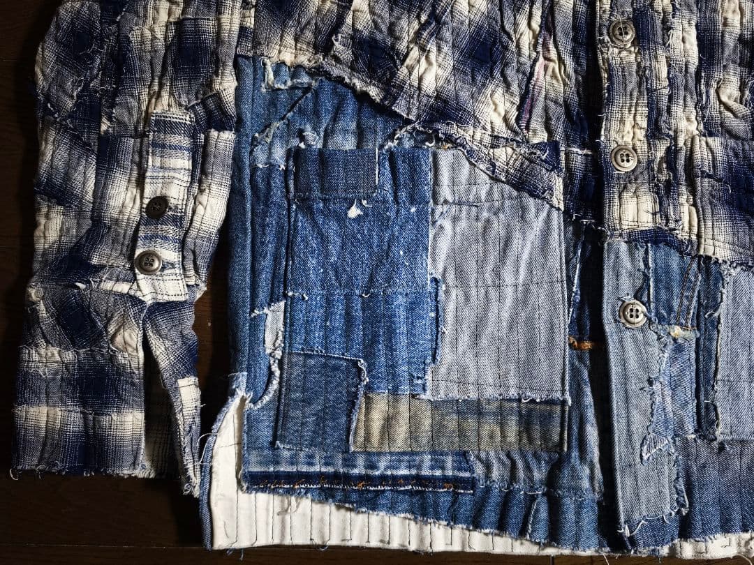 GREG LAUREN 再構築　ドッキング　チェックシャツジャケット　サイズ2