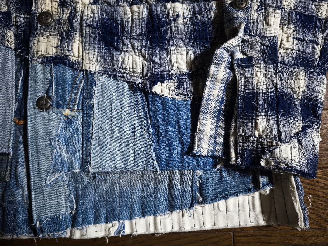 GREG LAUREN 再構築　ドッキング　チェックシャツジャケット　サイズ2