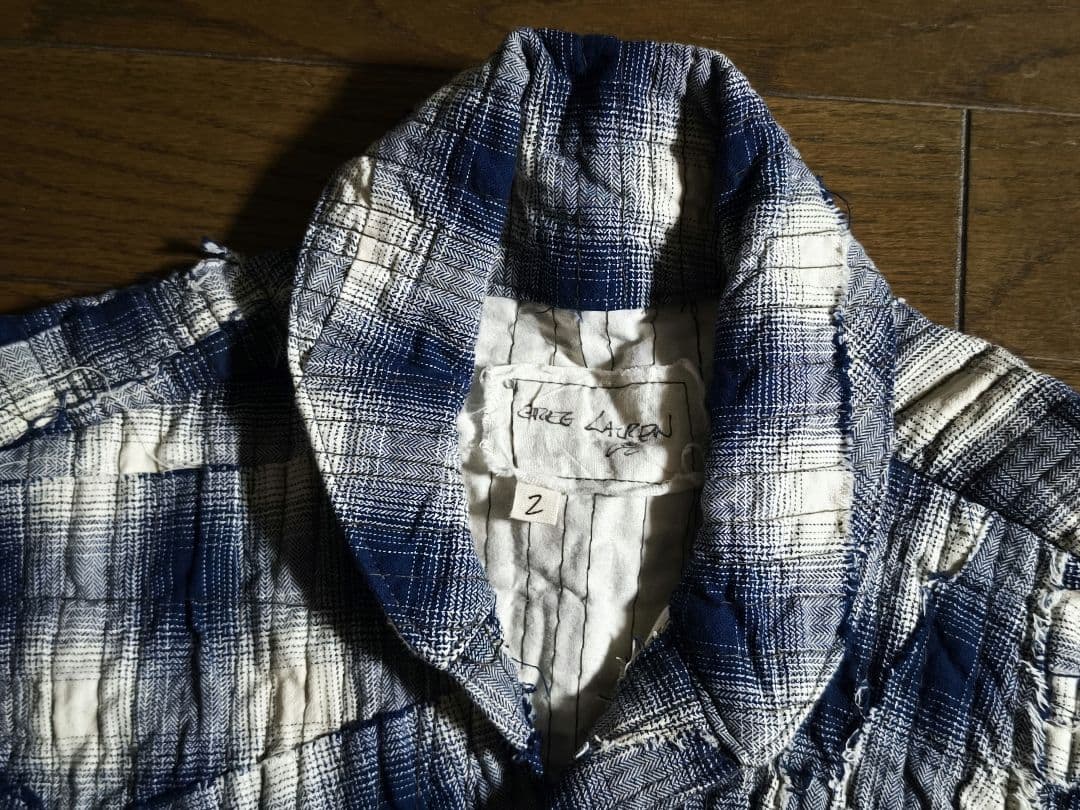 GREG LAUREN 再構築　ドッキング　チェックシャツジャケット　サイズ2