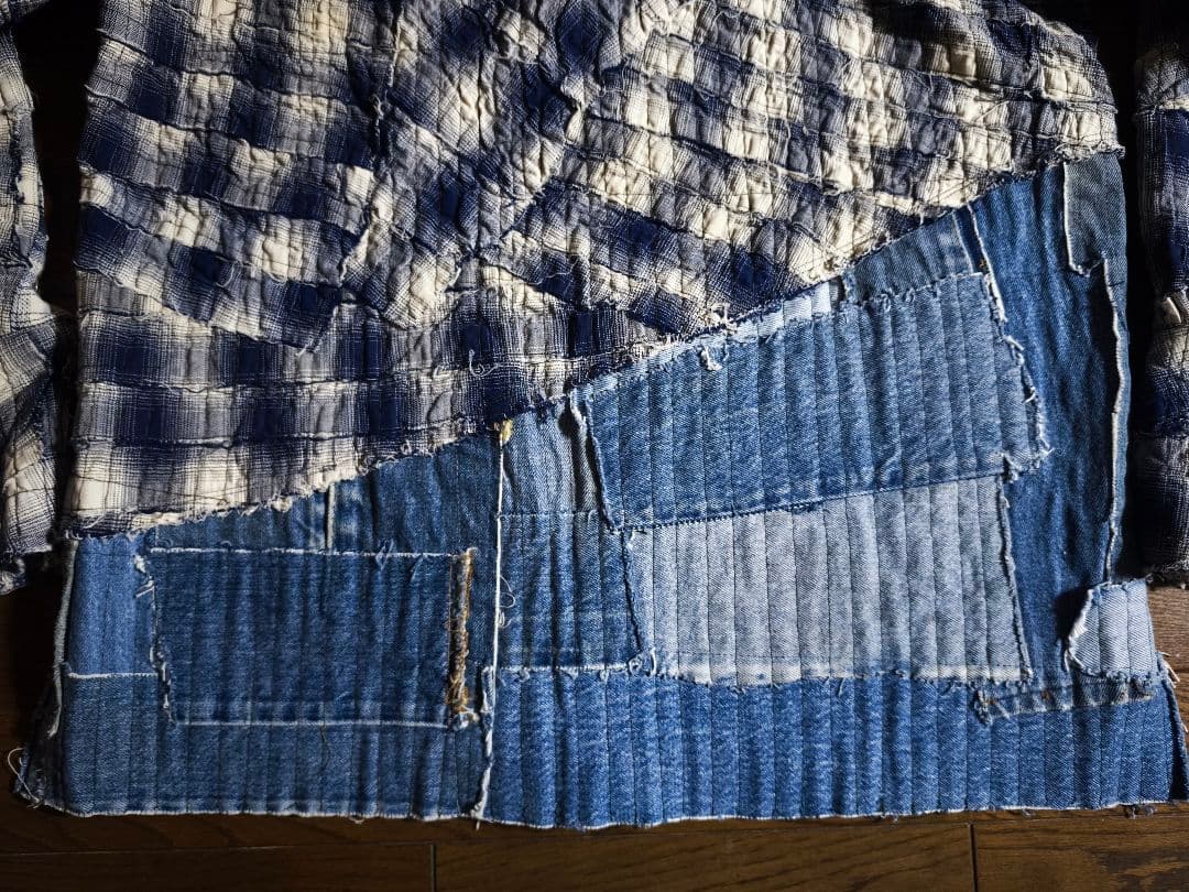 GREG LAUREN 再構築　ドッキング　チェックシャツジャケット　サイズ2