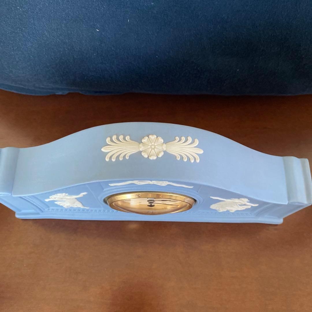 ウェッジウッド　ジャスパー　置き時計　ペールブルー