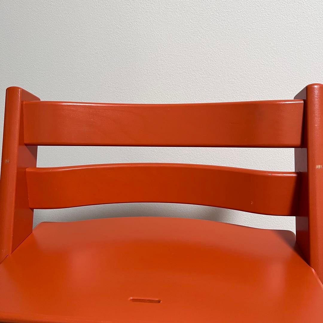 【美品】No.4　ストッケ　トリップトラップ　オレンジ　ベビーセット付き