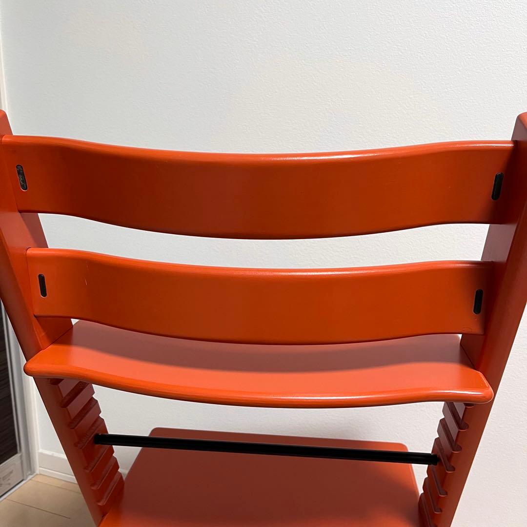 【美品】No.4　ストッケ　トリップトラップ　オレンジ　ベビーセット付き