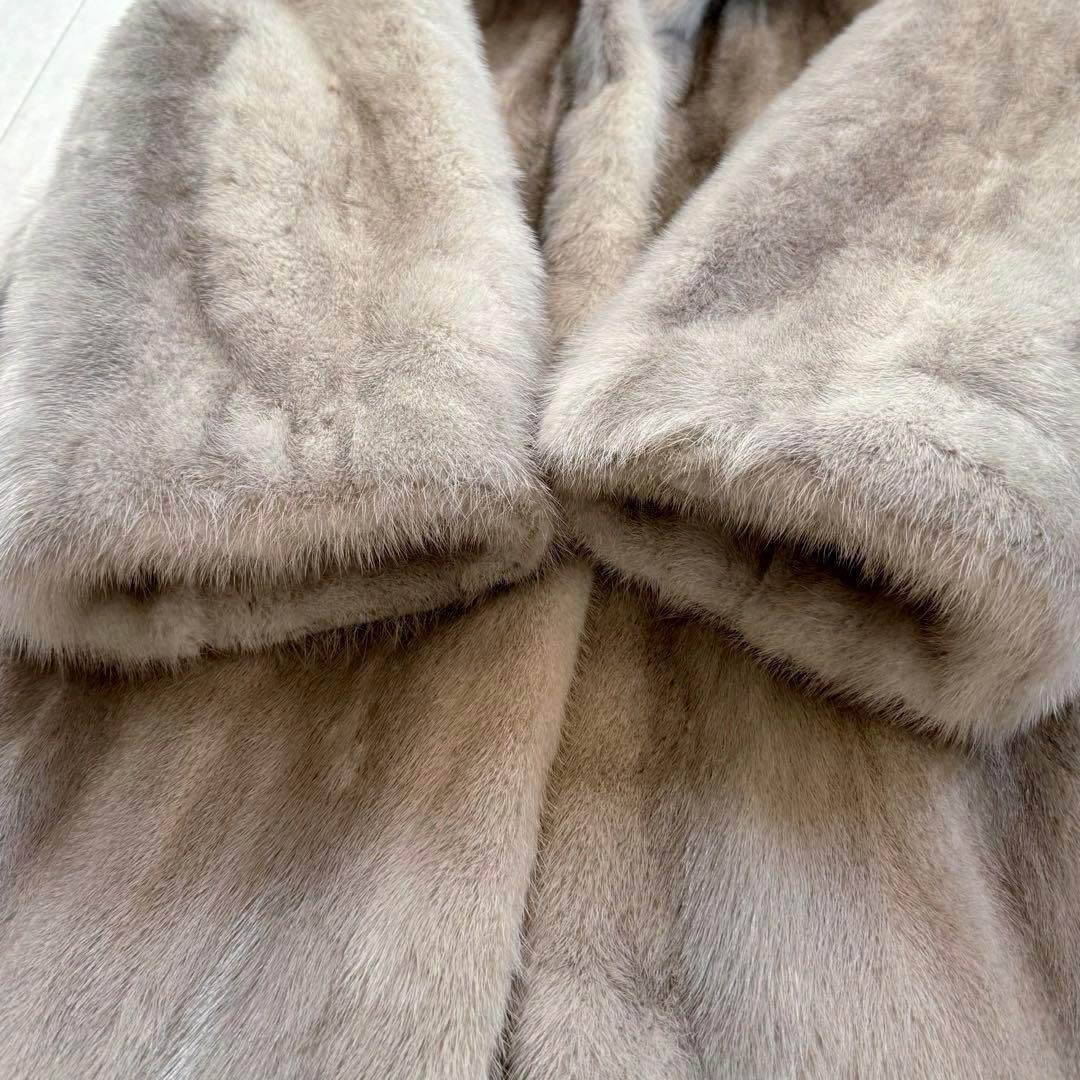 希少 サファイアミンク リバーシブル リアルファーコート ショールカラー 毛皮