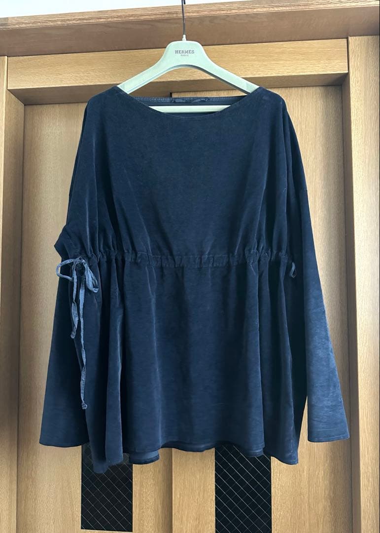 ALBUM DI FAMIGLIA DRAWSTRING shirtsネイビー