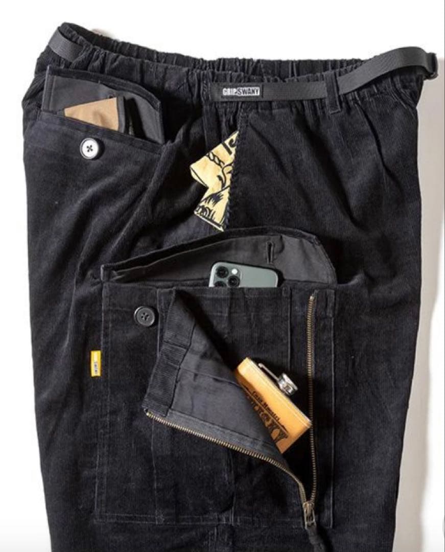 GRIP SWANY コーディロイブッシュパンツ ダークグレー Ｌ　25AW