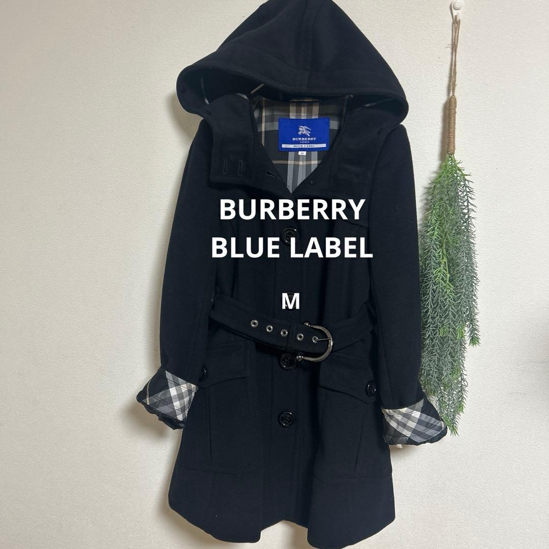 BURBERRY BLUE LABEL ロングコート38 黒　M