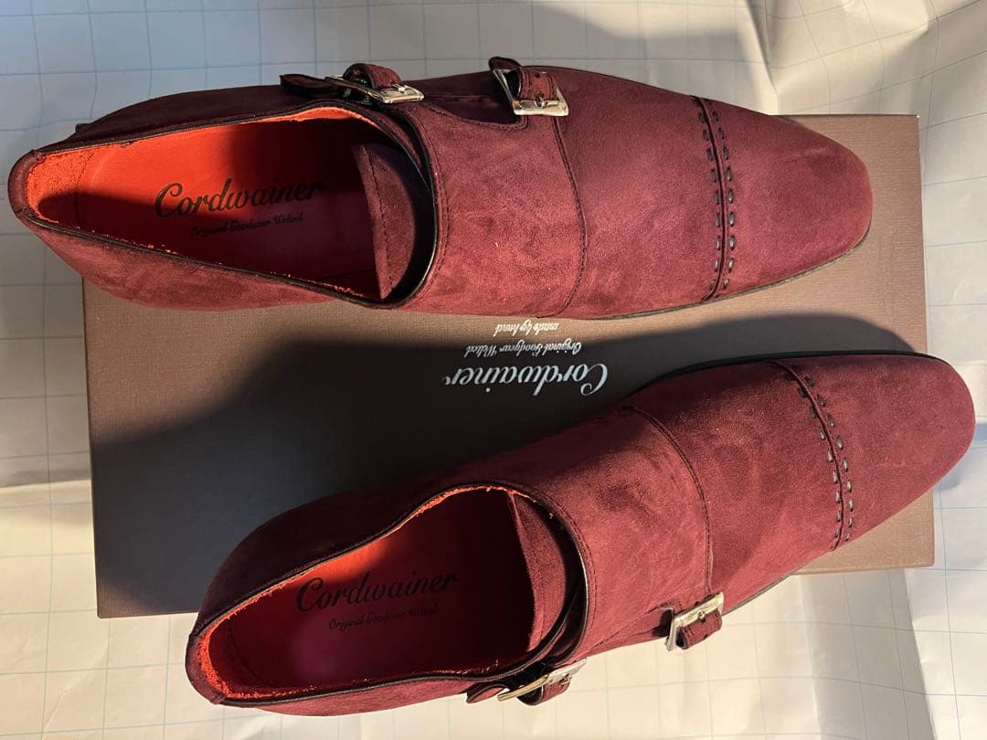 特価　新品　綺麗なワインレッド　ダブルモンク　スペイン　Cordwainer