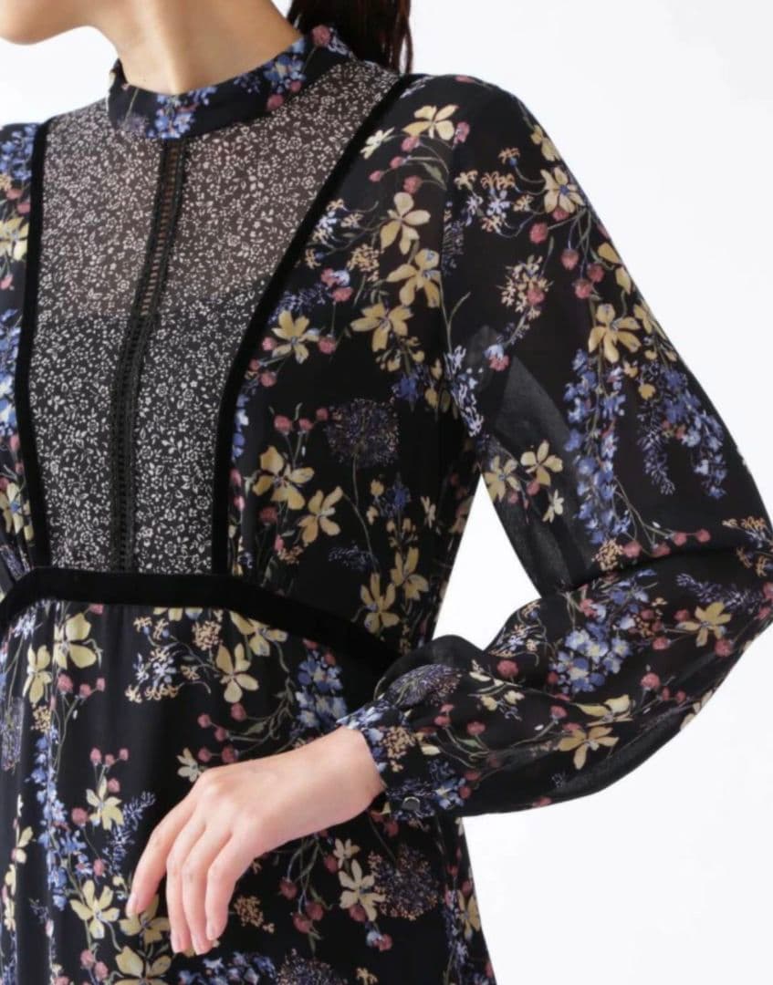 JILL STUART ジルスチュアート　ミックスフラワープリントワンピース　4