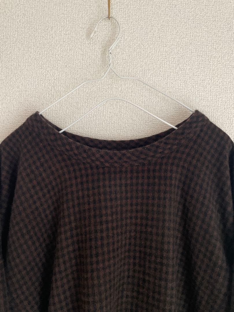 kaval Crew neck shirt ギンガム チェック カシミヤ