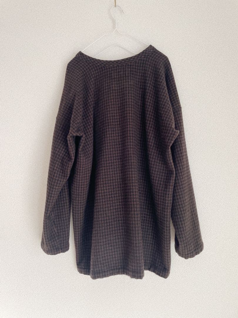 kaval Crew neck shirt ギンガム チェック カシミヤ