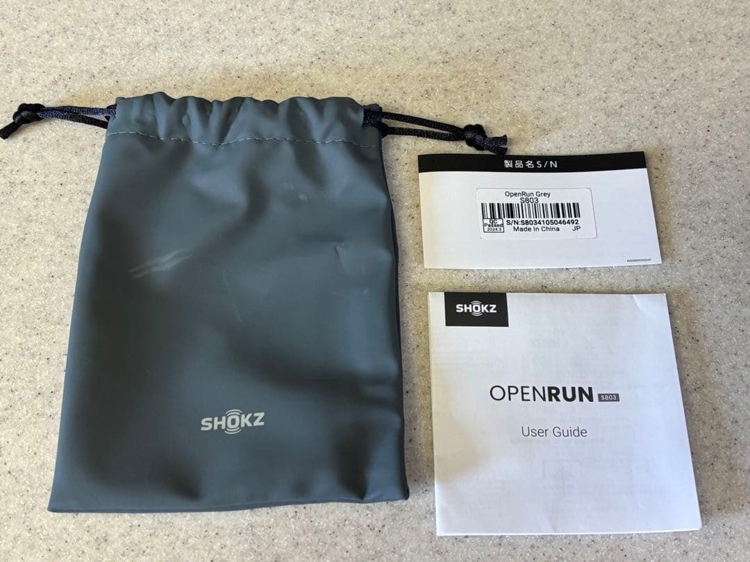 SHOKZ OPENRUN 骨伝導イヤホン（充電ケーブル付）＋USBアダプタ