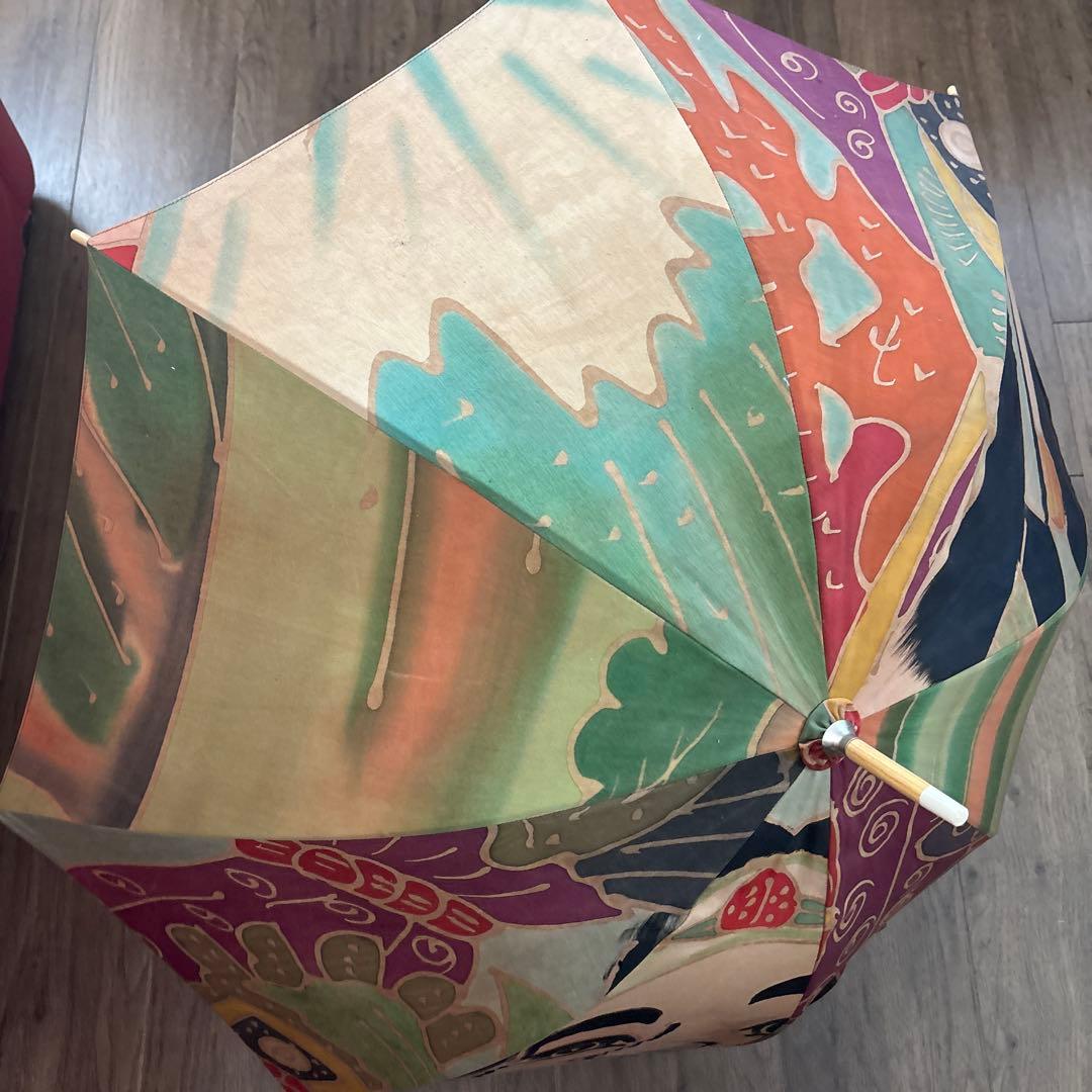 古布　のぼり旗　リメイク　日傘
