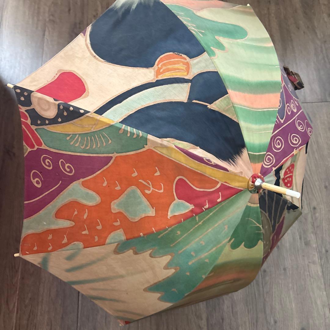 古布　のぼり旗　リメイク　日傘