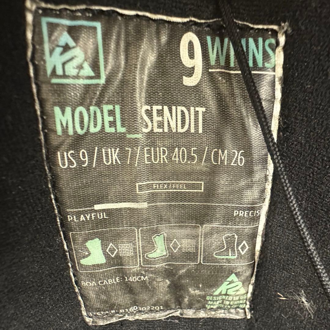 K2 SENDIT レディース　スノーボードブーツ ブラック/グレー26.0cm