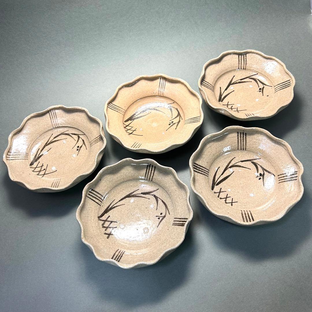 グ*マ様 銘々皿　唐津焼　『太郎右衛門　絵唐津』　中里太郎右衛門　五客　陶器皿