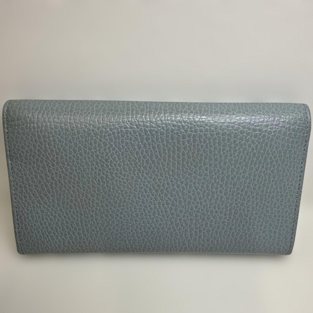 GUCCI ライトグレー　レザー 長財布