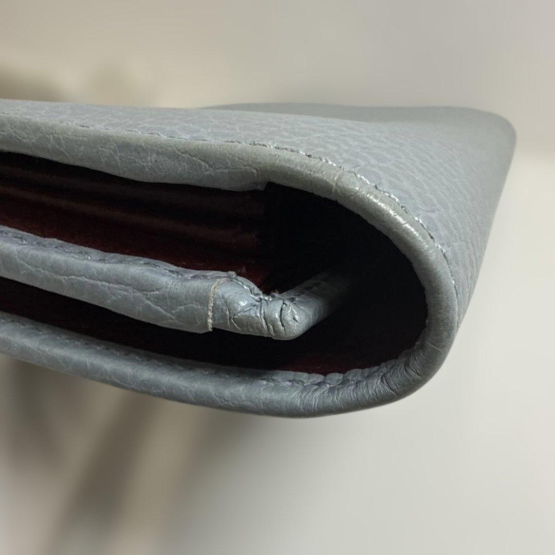 GUCCI ライトグレー　レザー 長財布