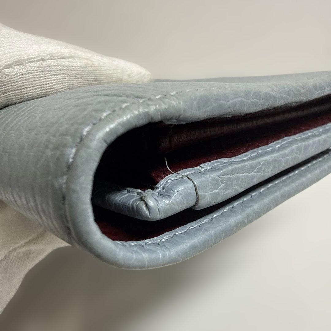 GUCCI ライトグレー　レザー 長財布