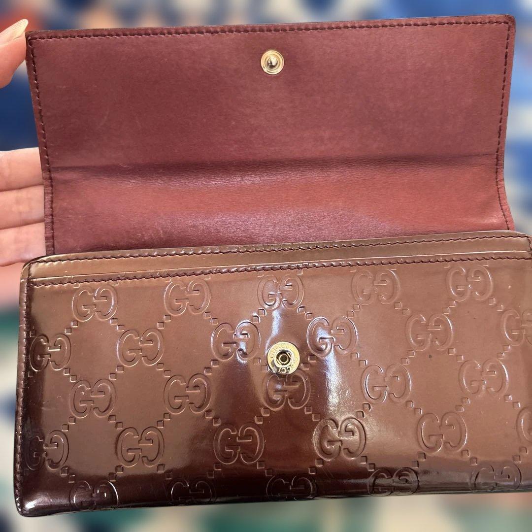 GUCCI GGパターン ボルドー長財布