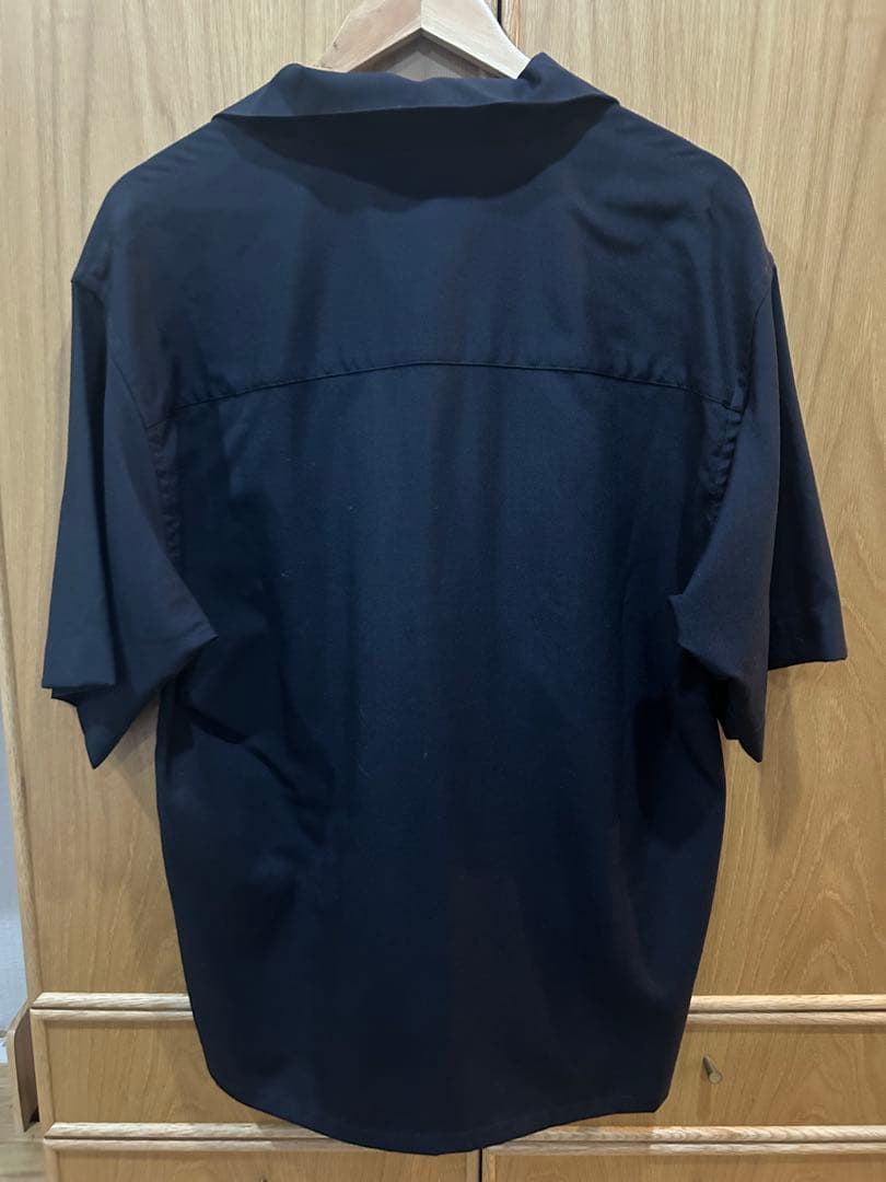 MARNIネイビー 半袖ボウリングシャツ