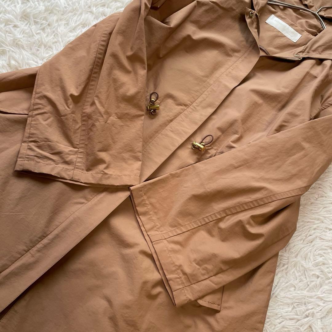 極美品イネド　ロングモッズコート スプリングコート　ドロスト　ギャザー(9)