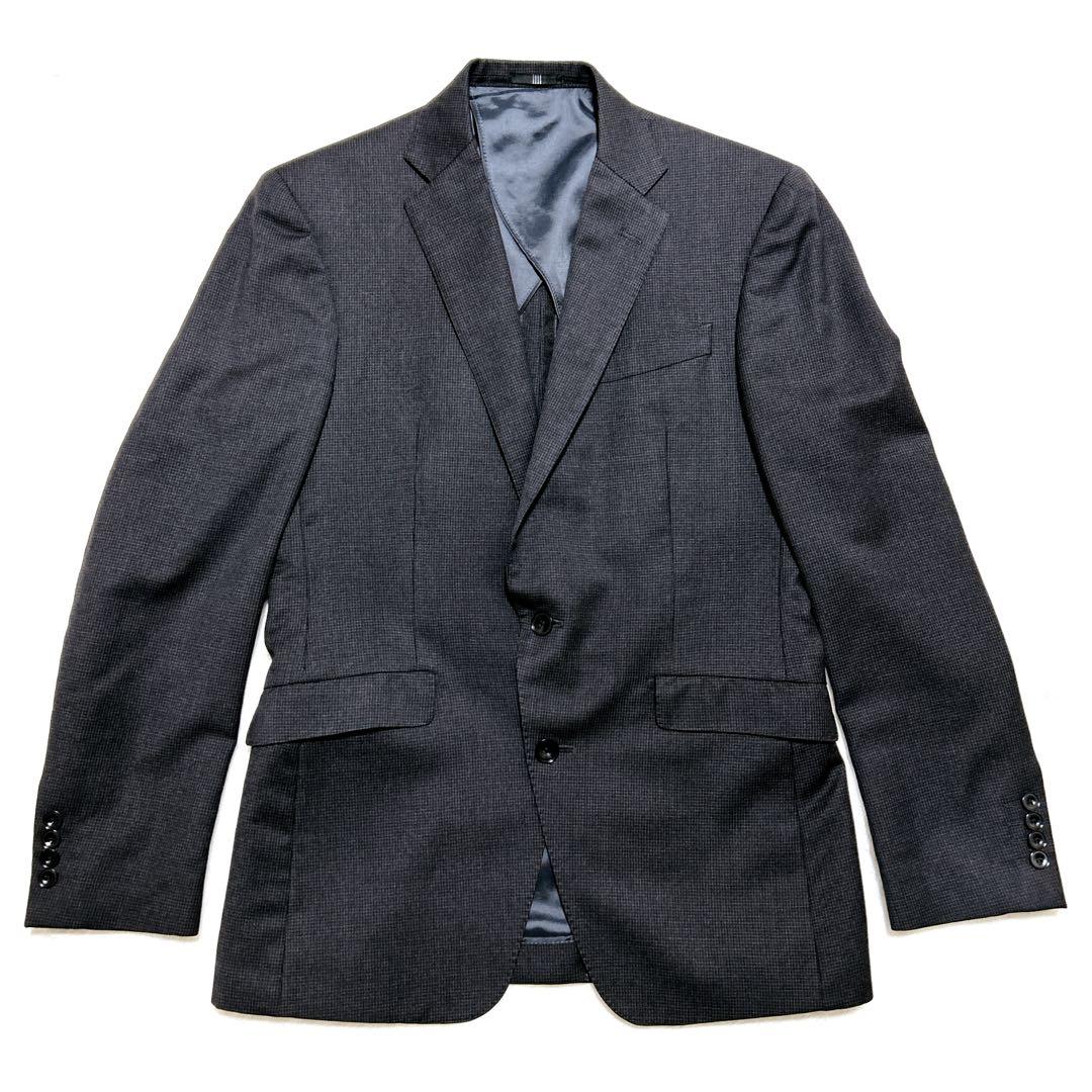 美品✨ スーツセレクト 3ピース スーツ ブラック チェック A5 黒 ビジネス