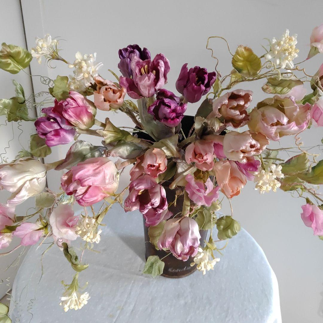 布花作品♡チューリップアレンジ