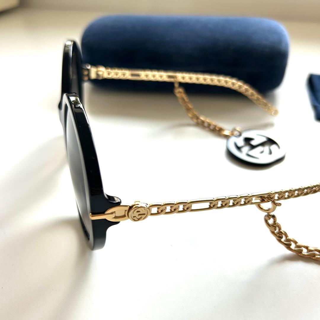 極美品！グッチ GUCCI サングラス　チェーン　インターロッキング チャーム付