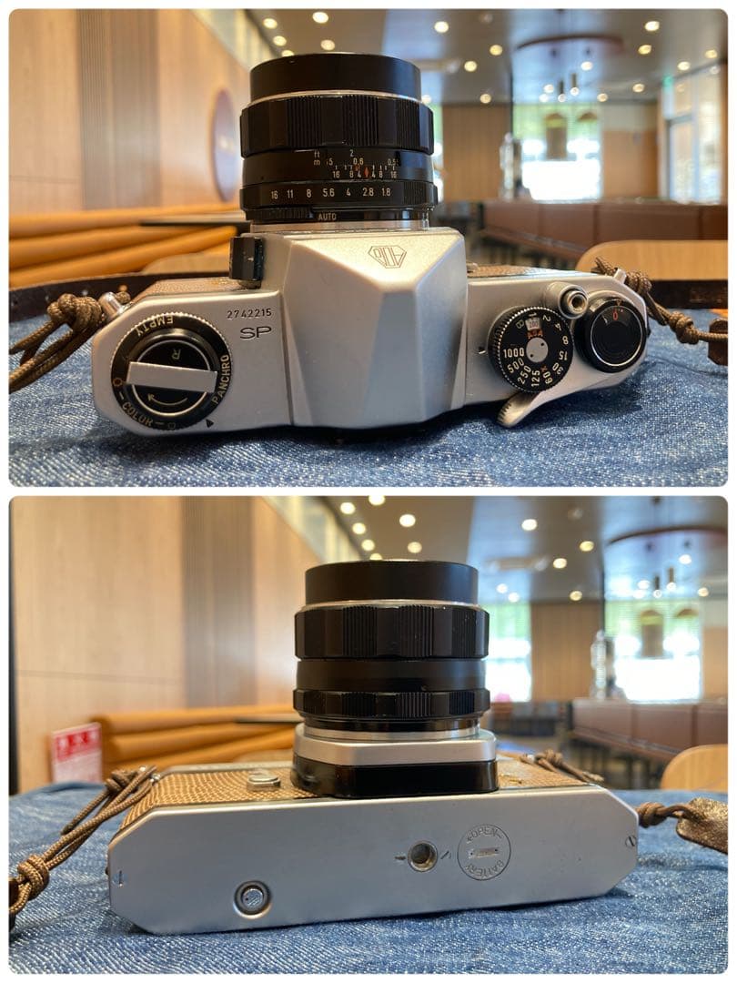 ★ブラウンベージュリザード本革外装★pentax sp ★完動＊美品＊初期保証