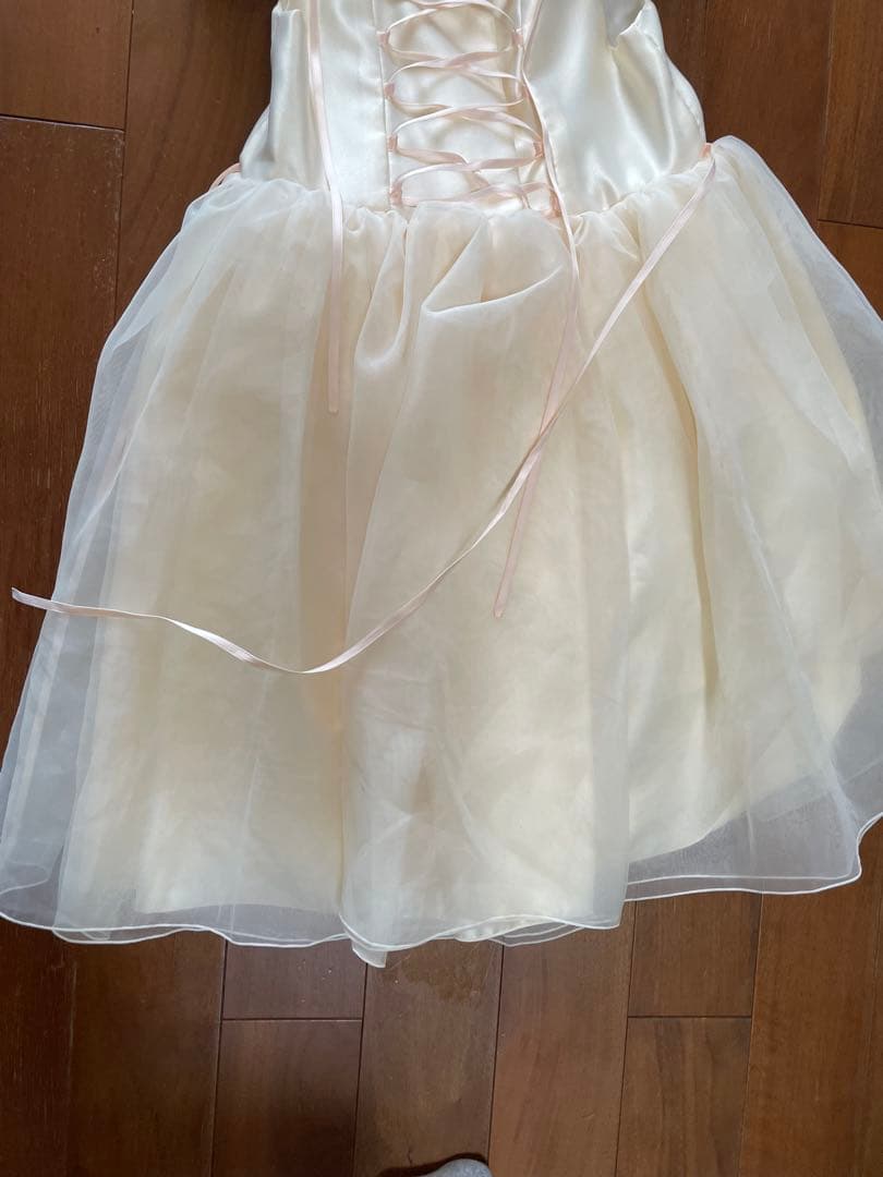 ドレスコ フリルスリーブドレス 発表会 130センチ ピンク ベージュ