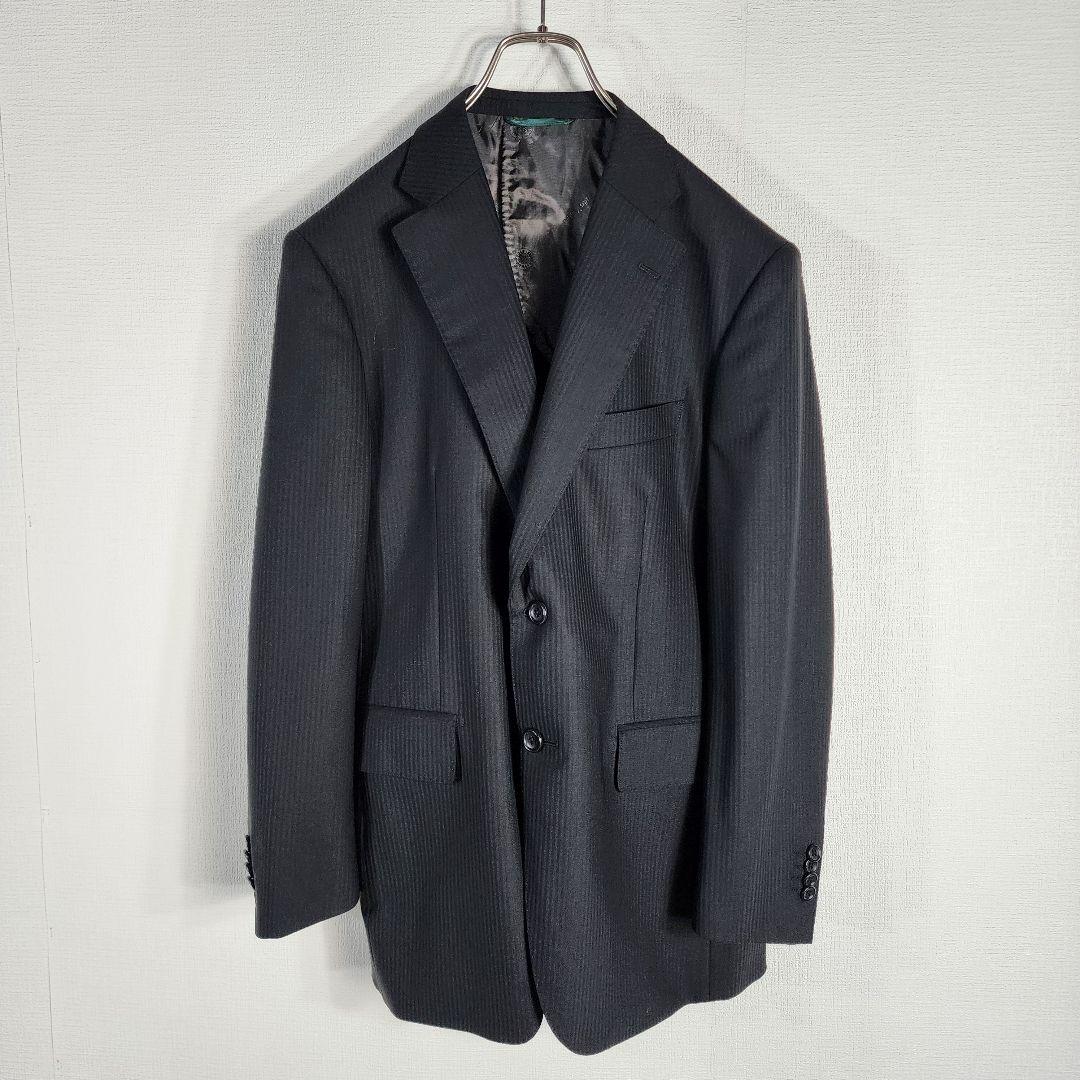 極美品 Ermenegildo Zegna スーツ ブラックストライプ 96AB