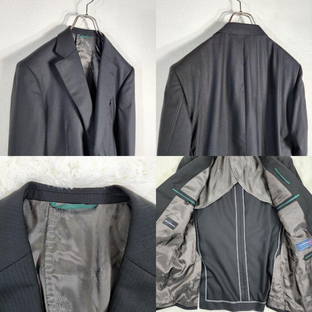 極美品 Ermenegildo Zegna スーツ ブラックストライプ 96AB