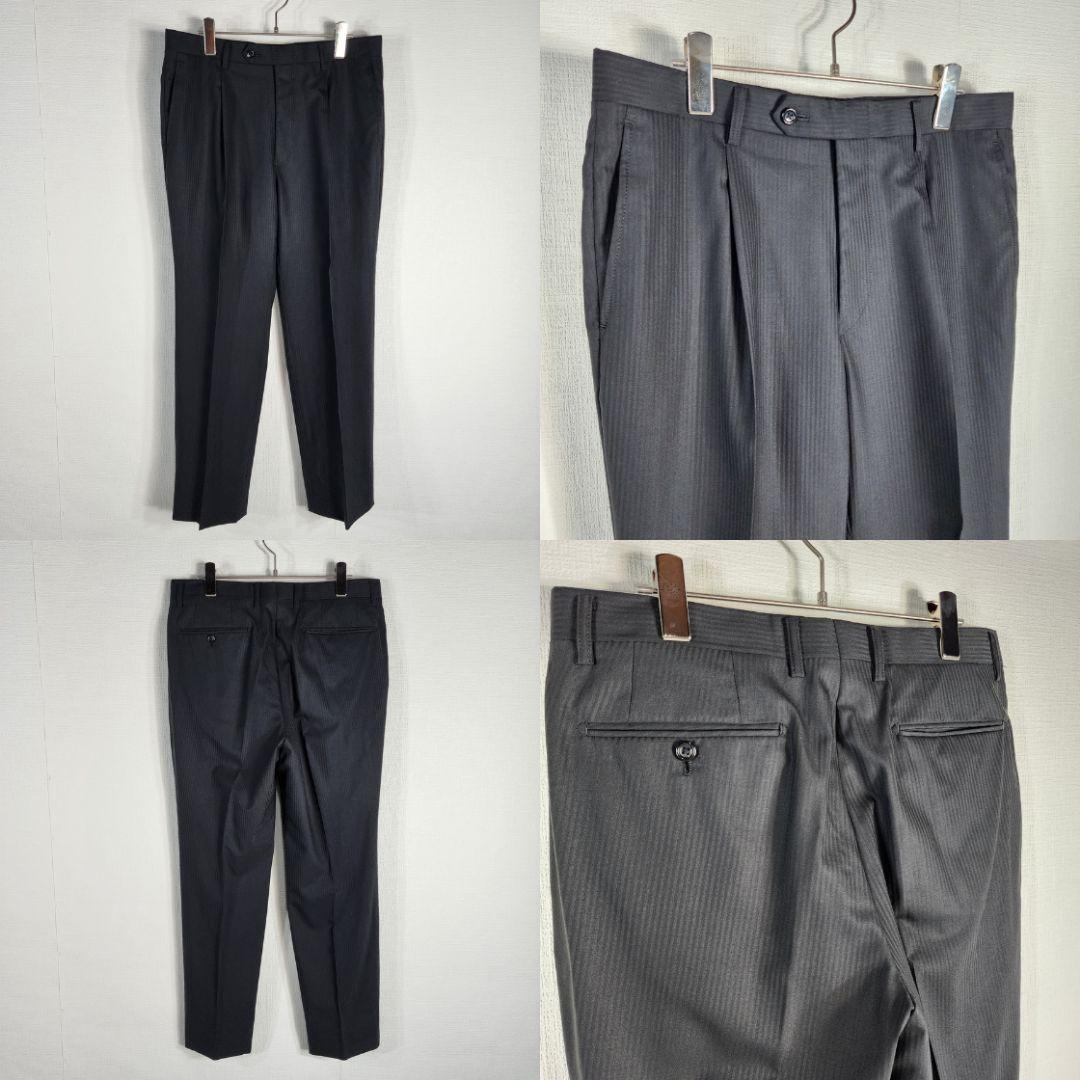 極美品 Ermenegildo Zegna スーツ ブラックストライプ 96AB
