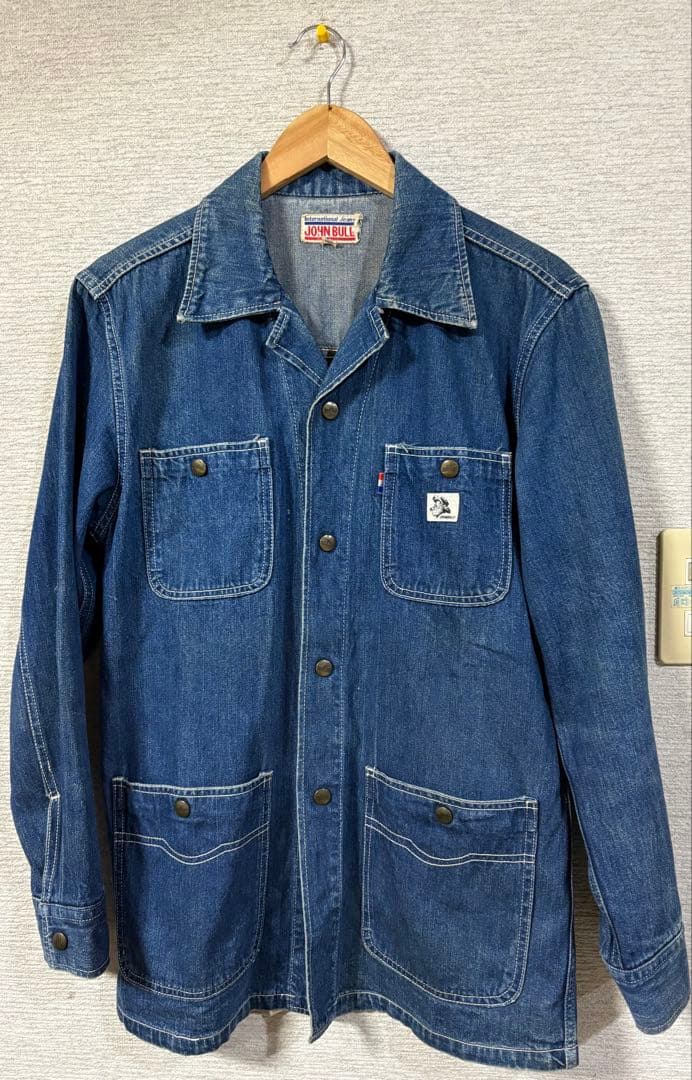 70s 80s ジョンブル ビンテージ デニム カバーオール ジャケット L