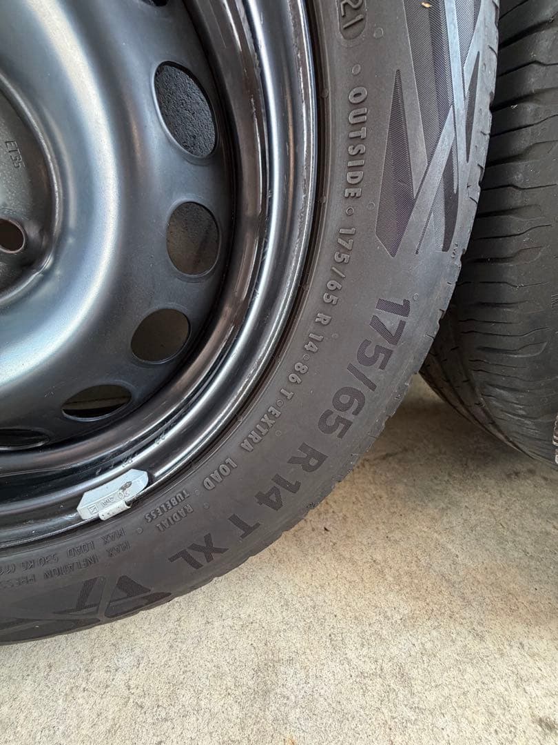 Fiat500純正スチールホイール4本セット フィアット500 ホイールカバー付