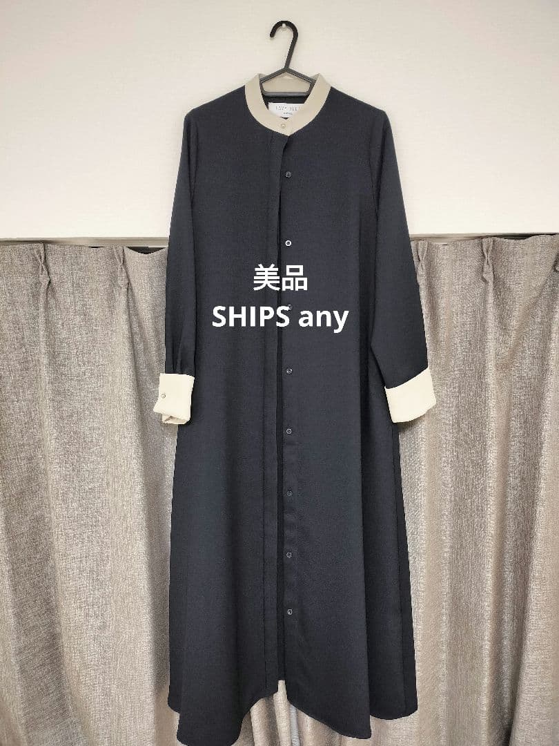 SHIPS any:〈洗濯機可能〉ダブルクロス Aライン シャツワンピース
