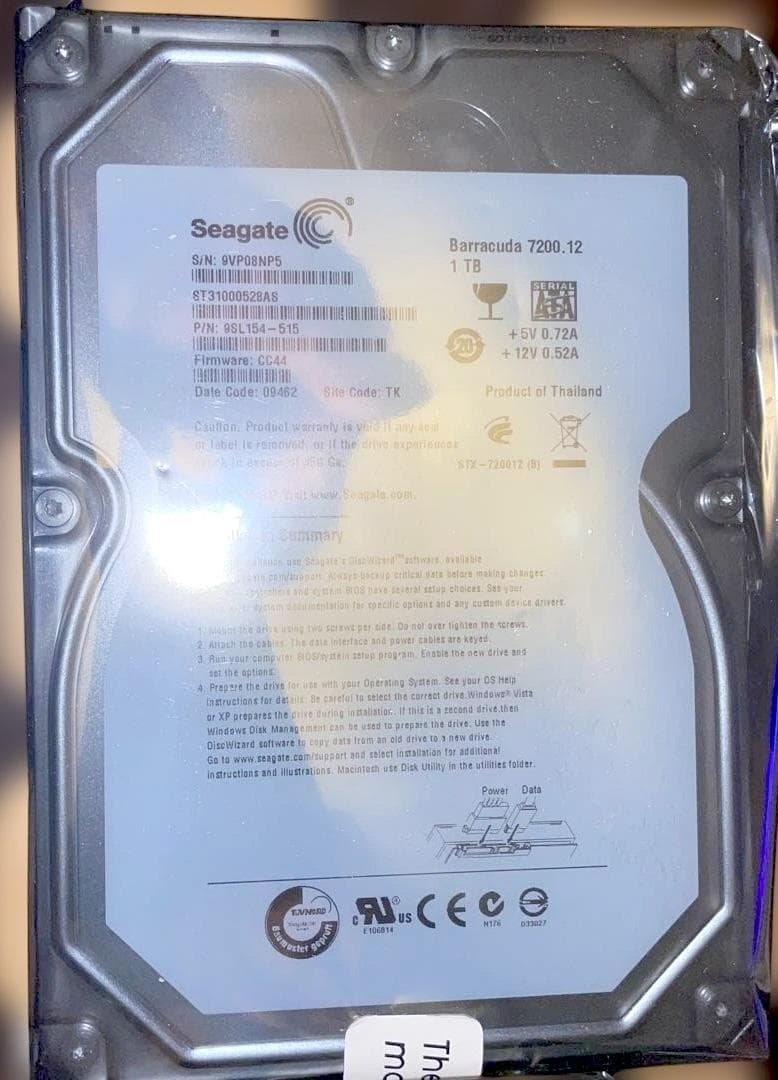 未使用☆ Seagate 内蔵 HDD 計 2TB (1TBx2) N15-16