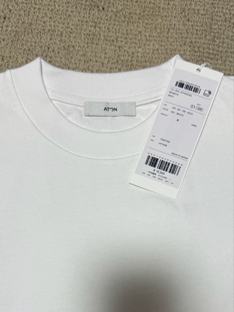 ATON★白Tシャツ★カットソー★12/- AIR SPINNING★金子綾