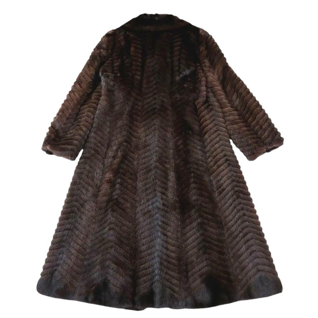 【極美品】　EMBA エンバ　ブラックグラマミンク　コート　リアルファー