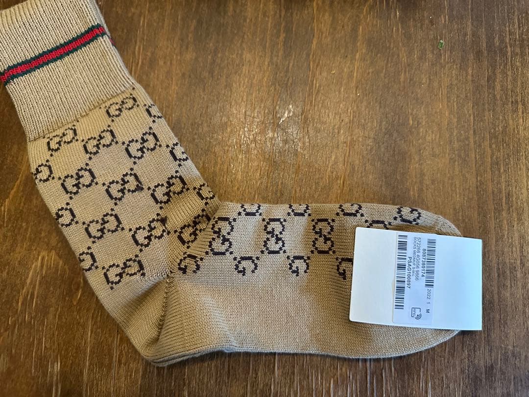 超特価！！ GUCCI ベージュ GGパターン ソックス