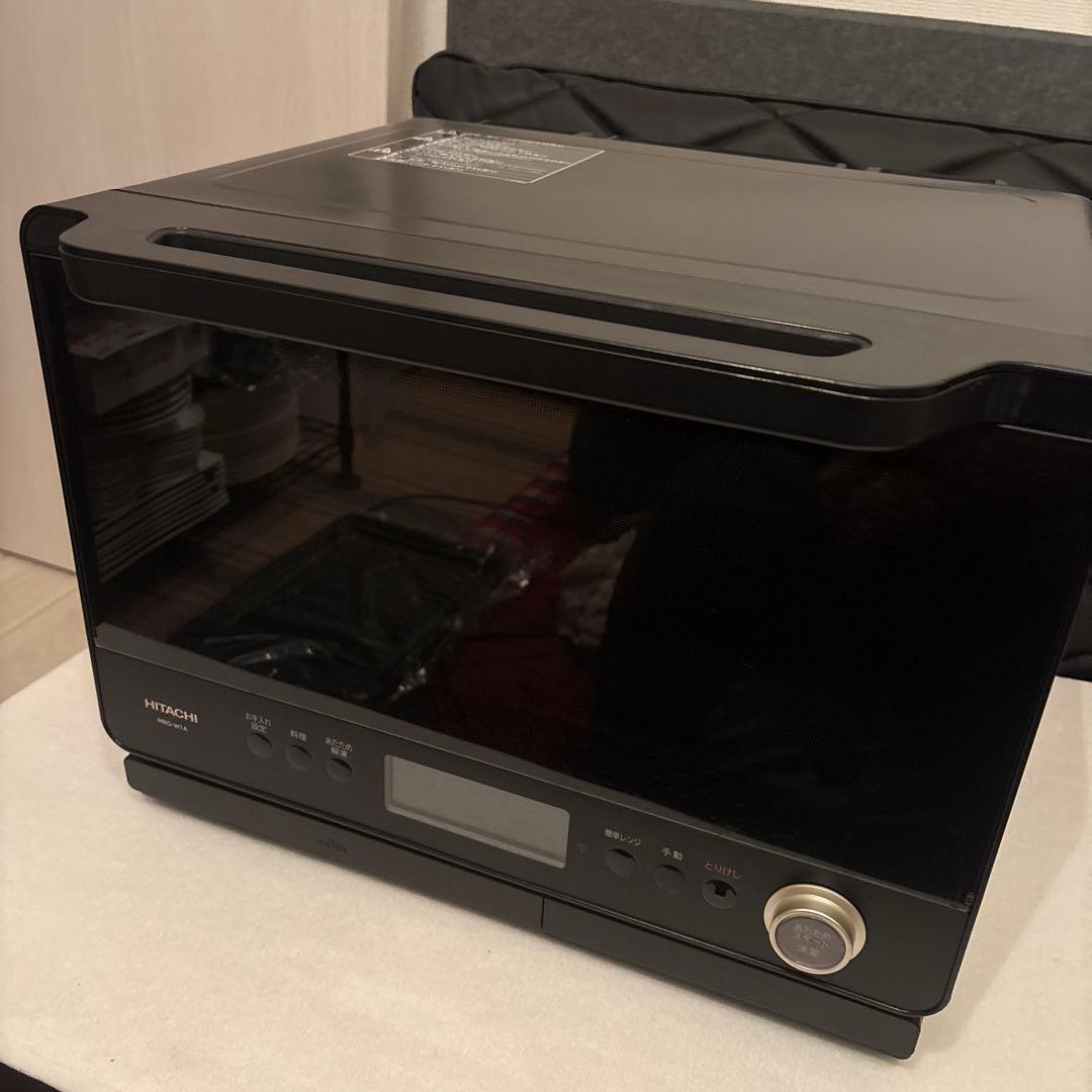 HITACHI オーブンレンジ ブラック２０２３年製　角皿２枚未使用　網未使用
