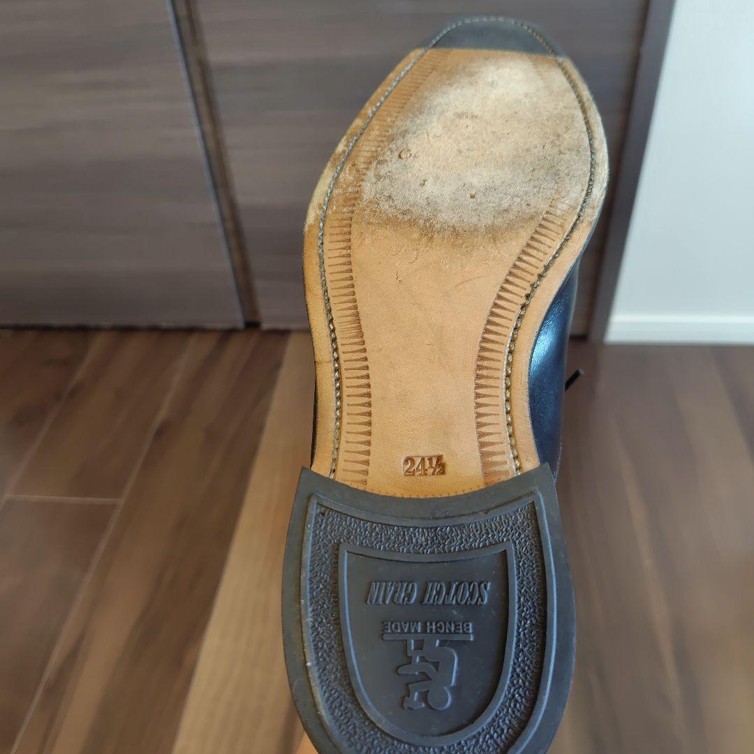 H*E様 スコッチグレイン ブラックレザー ドレスシューズ 24.5cm