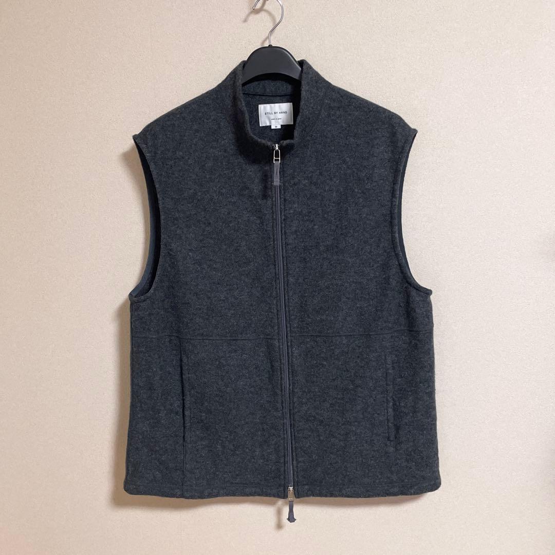 Still By Hand ウールパイルフリースベスト VE02233 グレー